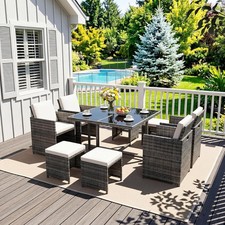 8 SEATER CUBE RATTAN GARDEN