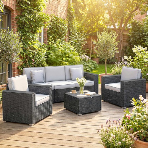 Rattan garden furniture set - rattan,