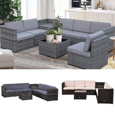 8Pcs Patio Rattan Seating