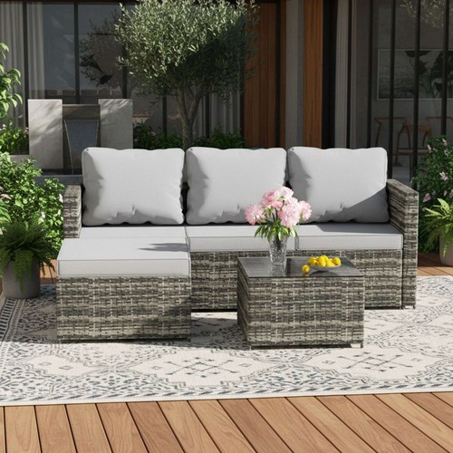 Garden rattan furniture set - furniture,
