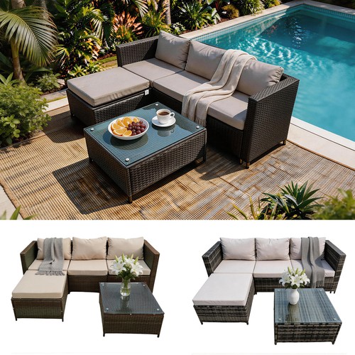 Rattan garden corner sofa - sofa, set