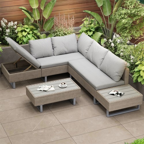 Rattan garden furniture set - furniture,