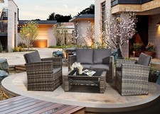 4PC Rattan Garden Furniture