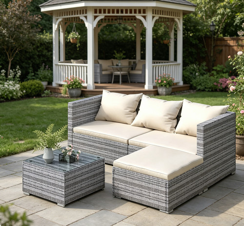 4pcs rattan garden furniture - rattan,
